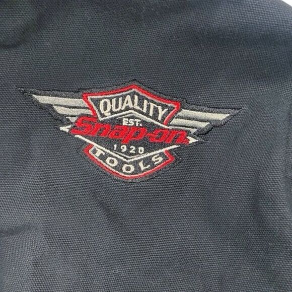 Snap-on Tools Youth Hooded Work Jacket Black Zip-Up American Flag Patch Large - Picture 6 of 12